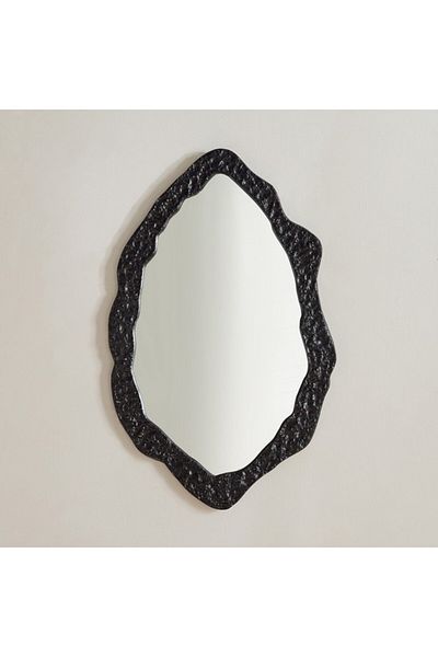 Home Box Rayon Aluminium Premium Round Organic Shape Mirror 43x2x70 cm
