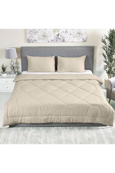 Home Box Ballina 3-Piece Solid Cotton Queen Comforter Set 200x240 cm