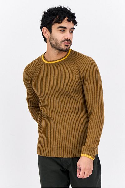Sorbino Men Crew Neck Knitted Sweater, Brown