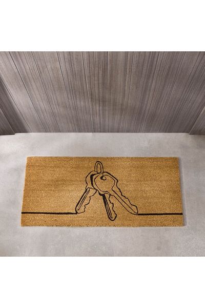 Home Box Keys Printed Coir Doormat with PVC Back 45x100 cm