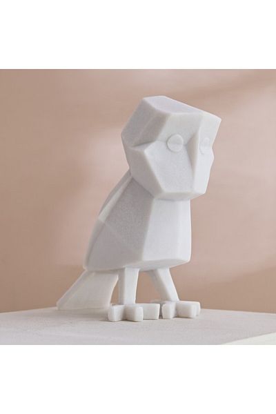 Home Box Verdant Polyresin Owl Accent in Sand Finish 18x11.5x22 cm