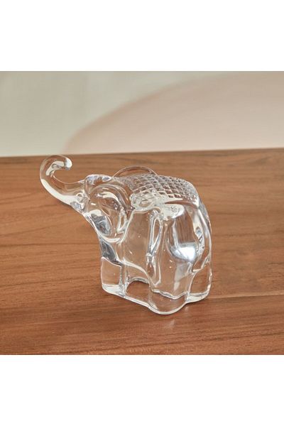 Home Box Vega Glass Elephant Accent 11.7x5x8.5 cm