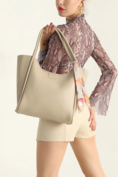 FHD BAGS Geantă de umăr elegantă pentru femei, cu detaliu de eșarfă cu fermoar