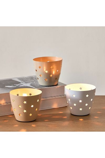 Home Box Calot 3-Piece Metal Votives Set 8.5x8.5x7.5 cm