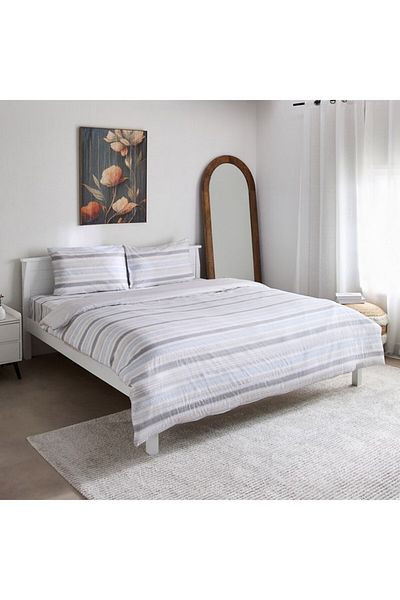 Home Box طقم غطاء لحاف كوين مطبوع من ألبانيا أوران مكون من 3 قطع من البولي قطن 220 × 220 سم