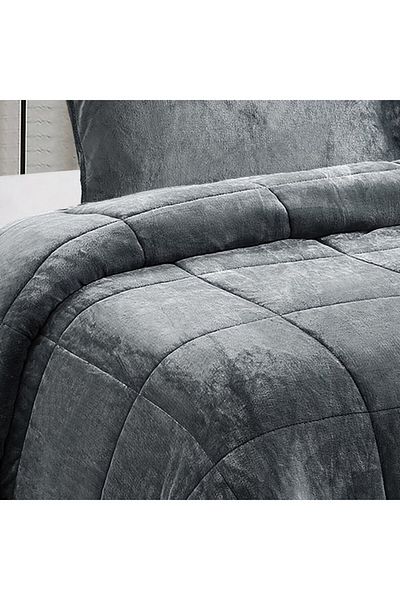 Home Box Nariko Solid Flannel 2-Piece Twin Comforter Set 150x220 cm