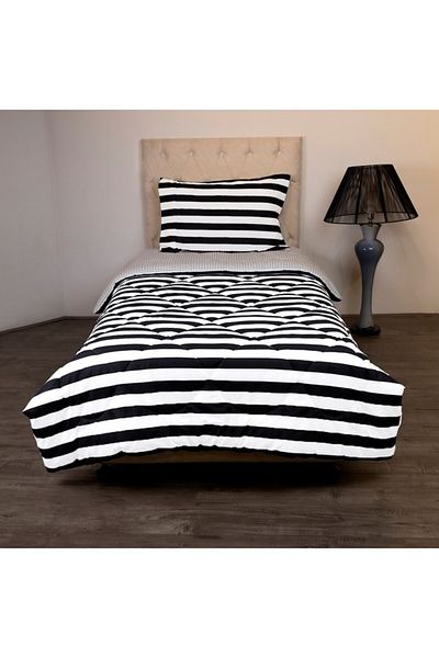 Home Box Malta 2-Piece Stripe Printed Cotton Twin Comforter Set 160x220 cm
