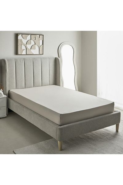 Home Box Purely-percale 300TC Single Fitted Sheet 90x200+36 cm