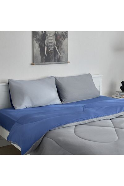 Home Box Derby 3-Piece Reversible Microfiber Queen Comforter Set 200x230 cm