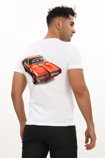EREN STYLE Ford Ranger Štampano Beli Slim fit T-shirt