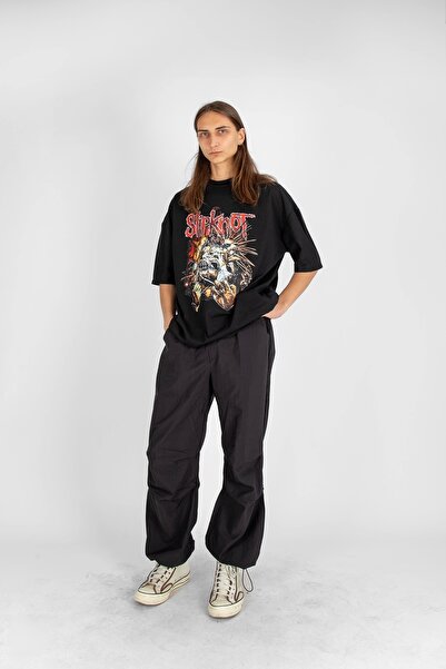 Sekizbiraltı Μπλουζάκι Unisex με στάμπα Zombie Slipknot Μαύρο Oversize