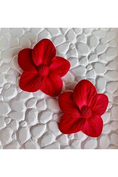 ACCESSORY Red Flower Earrings