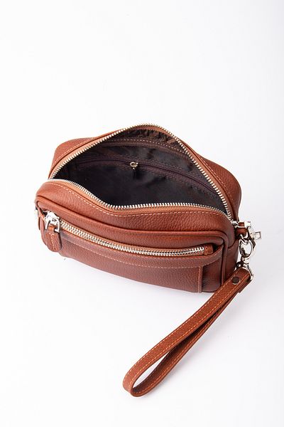 Niki Leather Τσάντα χειρός με φερμουάρ Frank από γνήσιο δέρμα