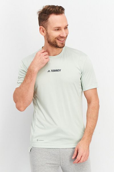 adidas Men Sportswear Fit Short Sleeve Training T shirt, Sage