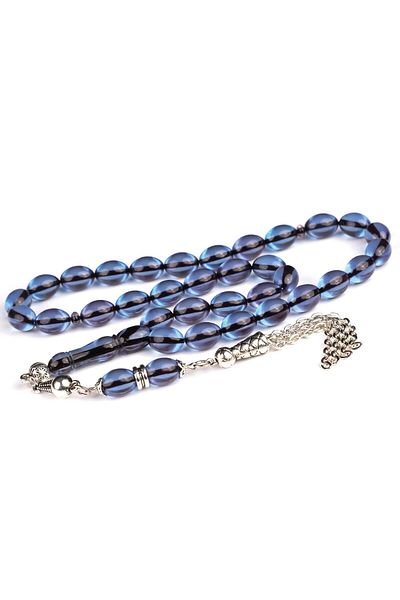 TESBİHCİBABA Bodrum Blue Crimped Amber Rosary