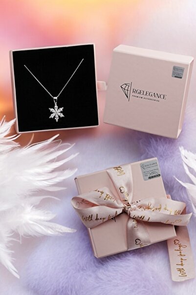 RGELEGANCE Premium Accessories 925 Ayar Gerçek Gümüş Sevgiliye Hediye Gümüş Lotus Çiçeği Şans Temalı Kadın Gümüş Kolye