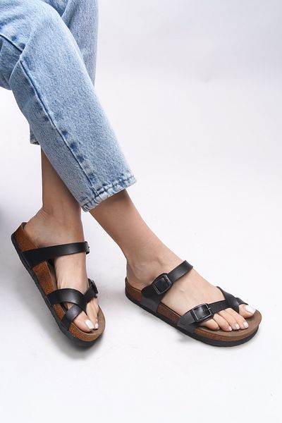 Riccon Schwarze Hauthausschuhe für Damen 0012501