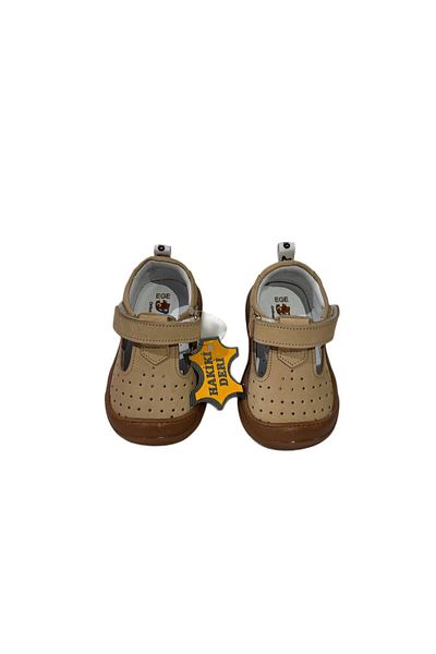 NİNO BEBE Beige Genuine Leather, Orthopedic Sole Children's Shoes