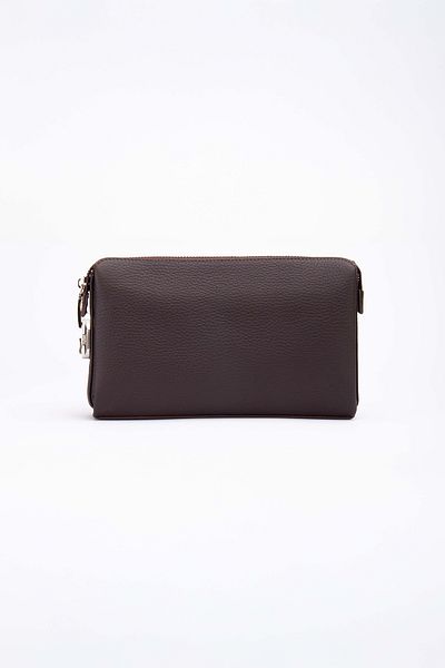 Niki Leather Πορτφόλιο με φερμουάρ Blanc από γνήσιο δέρμα