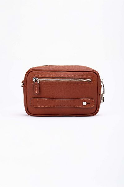 Niki Leather Τσάντα χειρός με φερμουάρ Frank από γνήσιο δέρμα