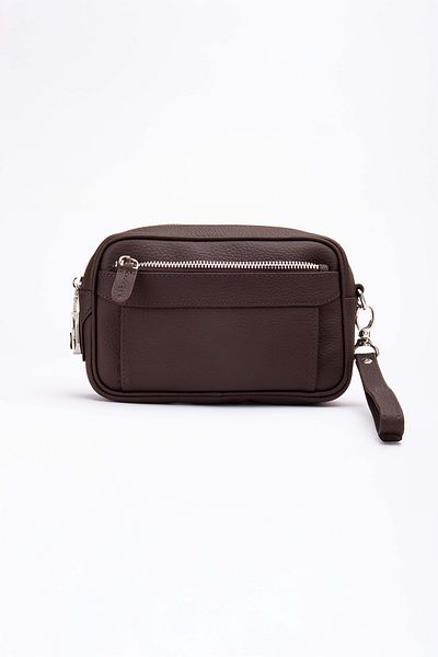 Niki Leather Τσάντα χειρός με φερμουάρ Frank από γνήσιο δέρμα
