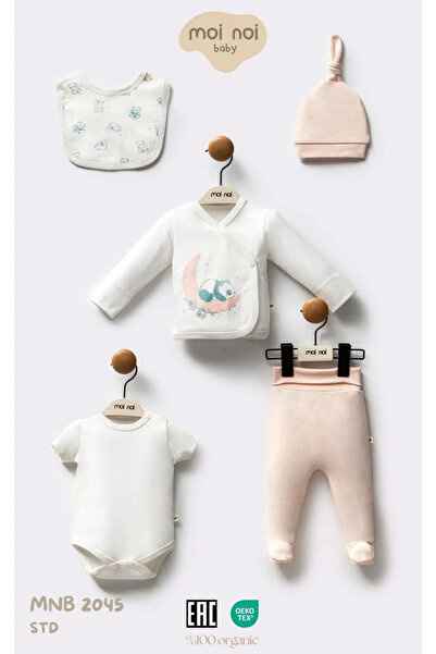 Moi Noi Desenli 5'li Hastane Çıkışı Zıbın Seti (Yenidoğan) 2056