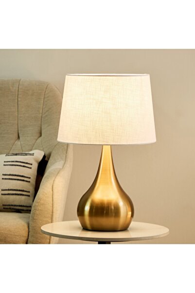 Home Box Antark Metal Table Lamp with Linen Shade 30x48 cm