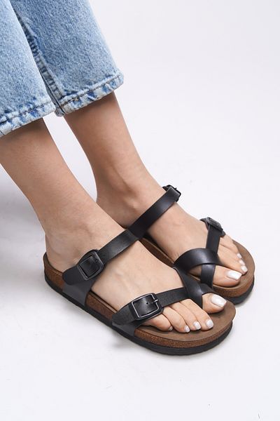 Riccon Schwarze Hauthausschuhe für Damen 0012501