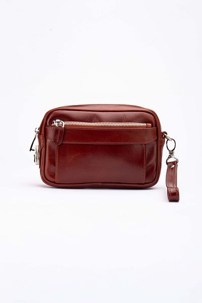 Niki Leather Τσάντα χειρός με φερμουάρ Frank από γνήσιο δέρμα
