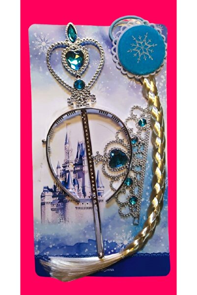 MONİCATİME Set de păr și coroană Frozen Frozen Elsa Anna Magic Wand (albastru)