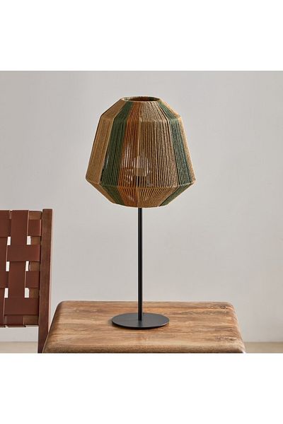 Home Box Collett E27 Metal Table Lamp with Cotton Rope Shade 29x29x59.5 cm