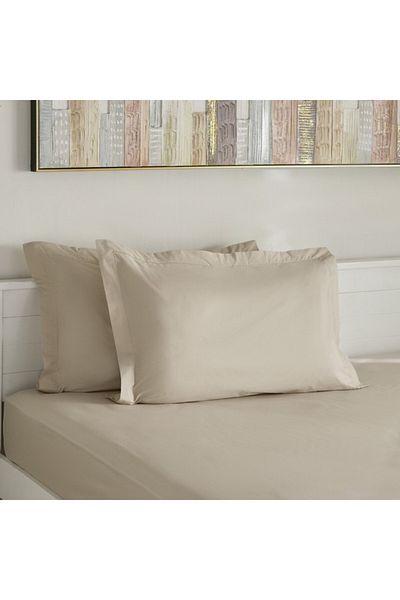 Home Box Purely-Percale 2-Piece 300TC Percale Pillowcase Set with Flange 50x75+15 cm