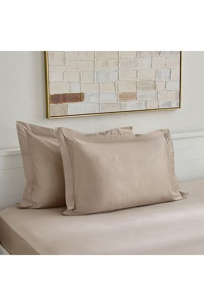 Home Box Opulent Luxe 2-Piece Cotton Solid Pillow Case Set 50x75 cm