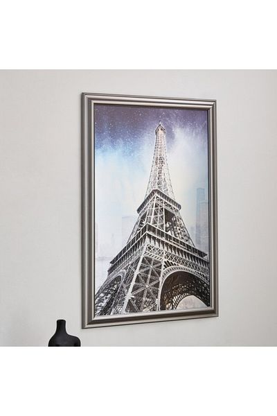 Home Box Vivid Eiffel Tower Aluminium Print Framed Picture 80x120 cm
