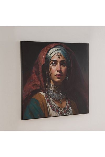 Home Box Iqra Samra Girl Framed Picture in Glossy Finish 60x60x2.5 cm
