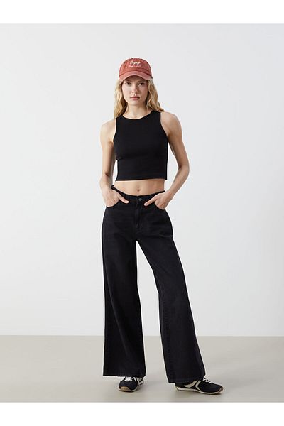 LC Waikiki New Season Crew Neck Textured Women's Crop - S5Gp95Z8