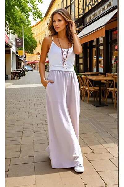 Pasaklı Giyim Ženske hlače sa elastičnim strukom Sa džepovima Široke nogavice...