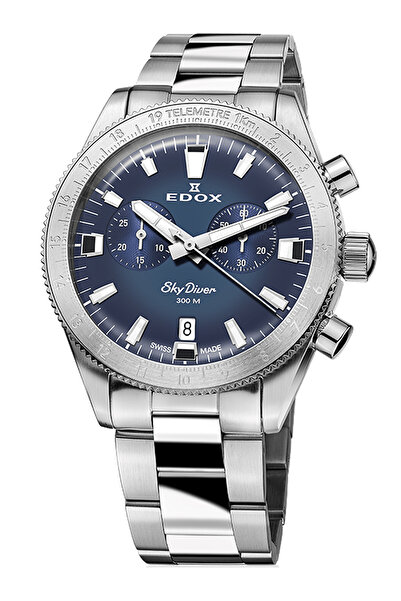 Edox Mens Watch 10116-3-BUIDN, Quartz, 40mm, 30ATM