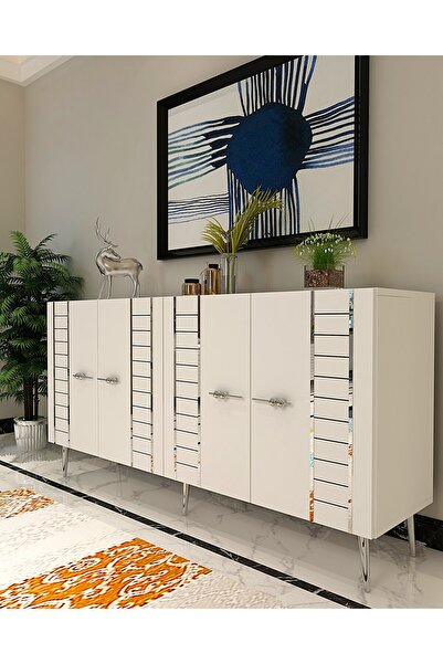 cantek dizayn İMRECT (KB150) KONSOL BEYAZ-GÜMÜŞ