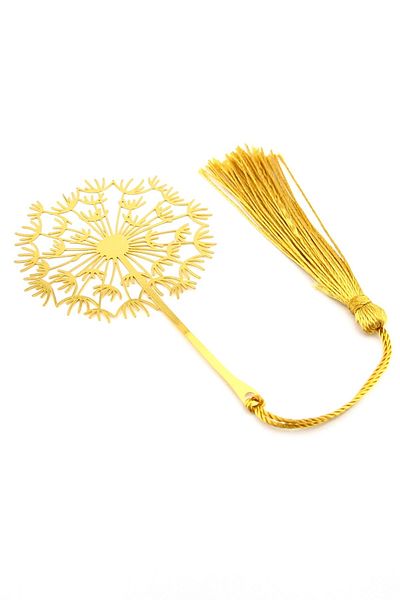 Solfera Semn de carte din metal de culoare aurie cu ciucuri de flori de păpădie Ay009