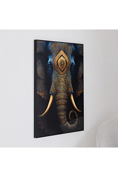 Home Box Ersel Elephant Face Framed Picture 50x70x25 cm