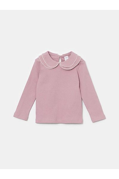 LC Waikiki Βασικό κοριτσίστικο μπλουζάκι LCW Kids Pink Baby Collar