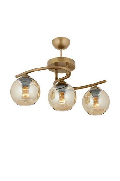 Semboldekor S Profile Antique Triple Chandelier (Honey Glass)