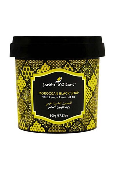 Jardin صابون مغربي بزيت الليمون العطري الأسود 500 جرام