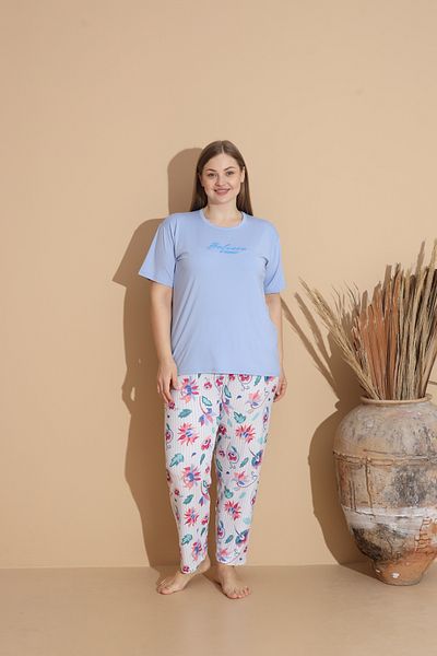 SEBOTEKS Set de pijamale cu mânecă scurtă din țesătură Milan cu textura moale pentru femei 20100