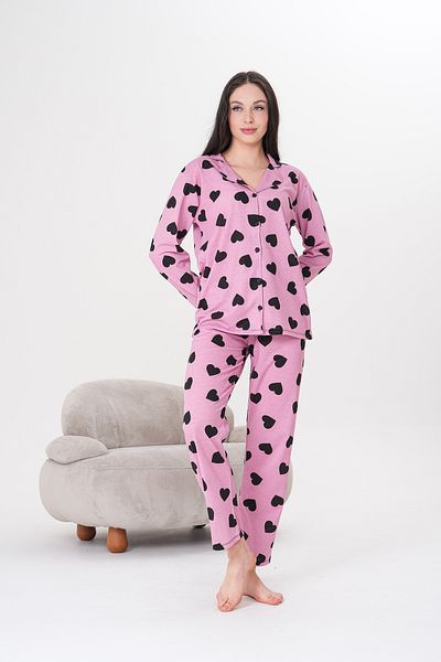 Arvin Pijama Cotton Buttoned Shirt Collar Pajama Set