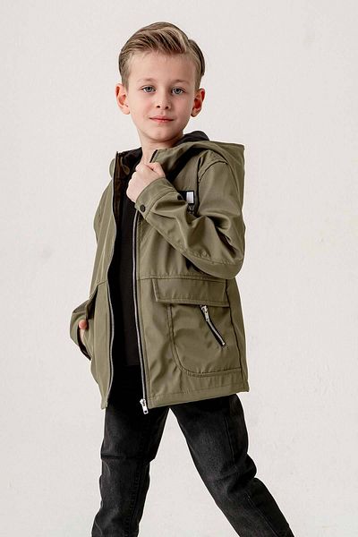Gold Class Kidswear Hooded Zippered Embroidery Decorated Waterproof Boy Jacket
