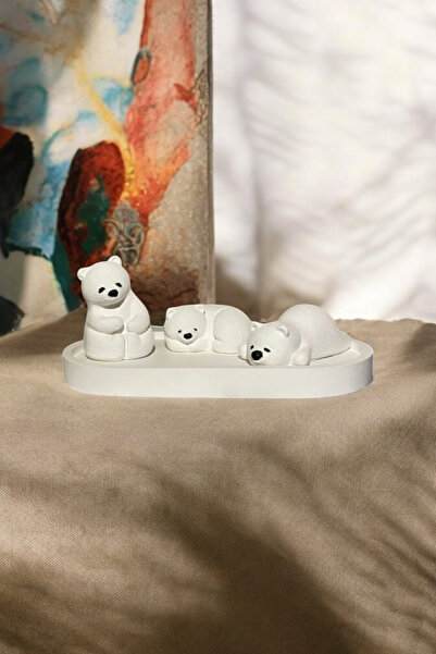 NocheLuz Dekoratif Sevimli Kutup Ayıları ve Organizer Tabak Set