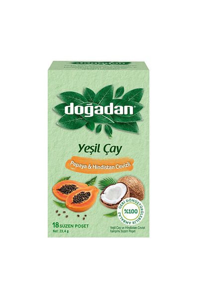 Doğadan Green Tea, Papaya and Coconut *12 Grains