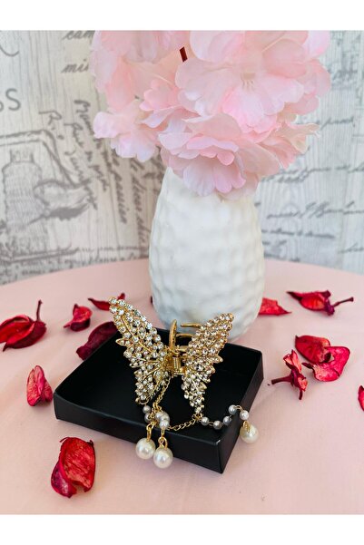 ZYRA Cataramă fluture cu detalii de perle și pietre